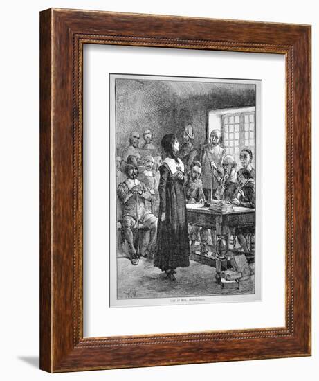 Anne Hutchinson on Trial for Offending the Puritan Clergy in Massachusetts (Litho)-American-Framed Giclee Print