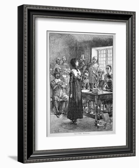 Anne Hutchinson on Trial for Offending the Puritan Clergy in Massachusetts (Litho)-American-Framed Giclee Print