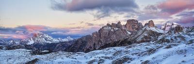 Italy, Trentino Alto Adige, Panoramic of Dolomiti Di Sesto Natural Park at Sunrise-Anne Maenurm-Photographic Print