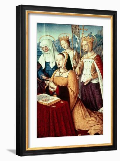 Anne of Brittany with St. Anne, St. Ursula and St. Helen-Jean Bourdichon-Framed Giclee Print