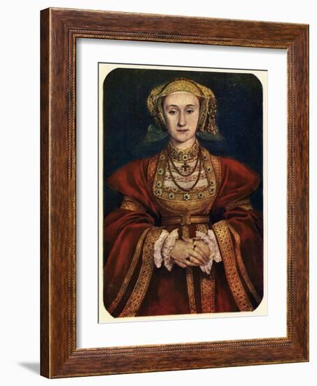 'Anne of Cleves', 1539, (1909)-Hans Holbein the Younger-Framed Giclee Print