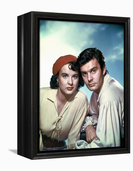 ANNE OF THE INDIES, 1951 directed by JACQUES TOURNEUR Jean Peters and Louis Jourdan (photo)-null-Framed Stretched Canvas