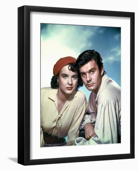 ANNE OF THE INDIES, 1951 directed by JACQUES TOURNEUR Jean Peters and Louis Jourdan (photo)-null-Framed Photo