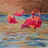 Trio Flamingos-Ormsby, Anne Ormsby-Framed Art Print