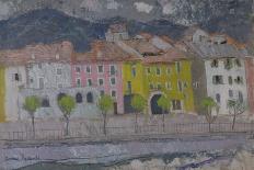 Boat on a Canal, French Village-Anne Redpath-Giclee Print