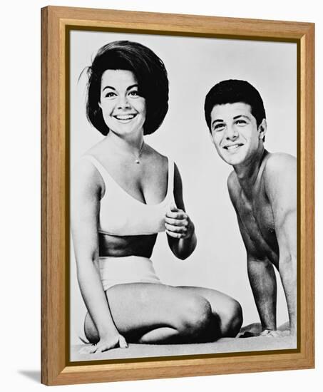 Annette Funicello & Frankie Avalon-null-Framed Stretched Canvas
