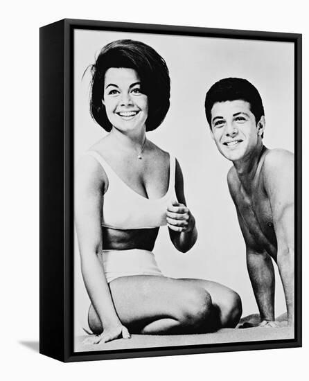 Annette Funicello & Frankie Avalon-null-Framed Stretched Canvas