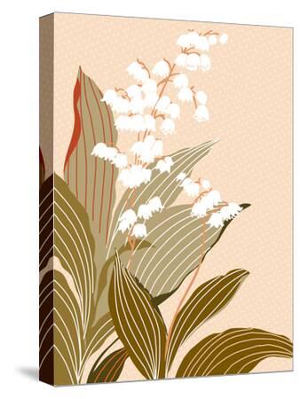 Big Flowers Lily of the Valley Peach Stretched Canvas Print - Annick ...