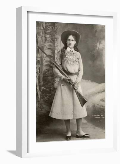 Annie Oakley, 1899-Richard K. Fox-Framed Photographic Print