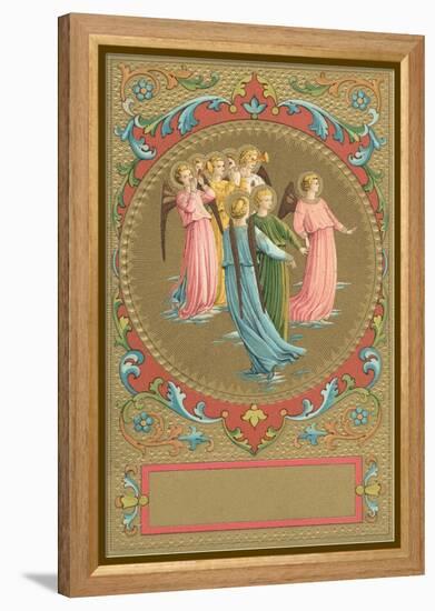 Announcement of Angels-null-Framed Stretched Canvas