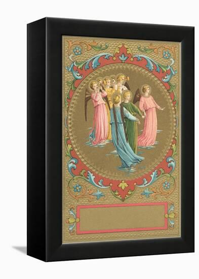 Announcement of Angels-null-Framed Stretched Canvas