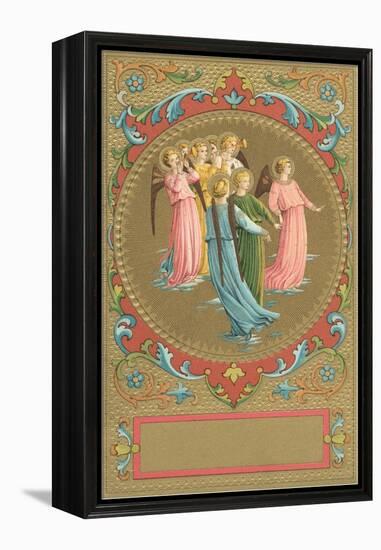 Announcement of Angels-null-Framed Stretched Canvas