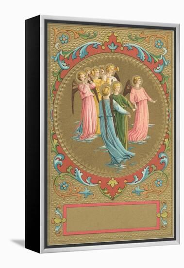 Announcement of Angels-null-Framed Stretched Canvas