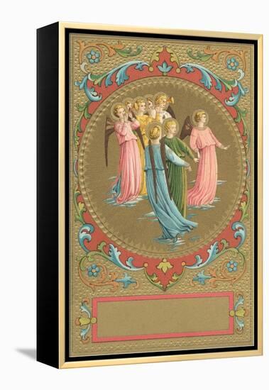 Announcement of Angels-null-Framed Stretched Canvas