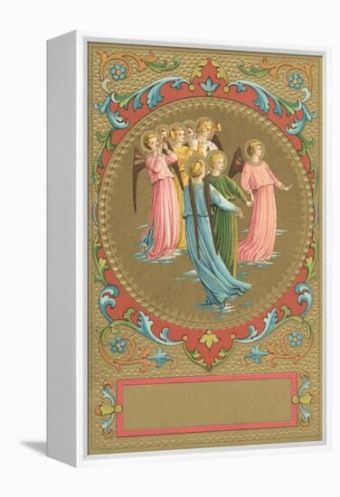 Announcement of Angels-null-Framed Stretched Canvas