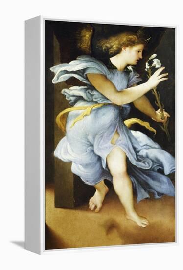 Announcing Angel, Circa 1525-Lorenzo Lotto-Framed Premier Image Canvas