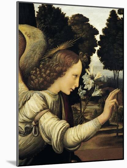 Announcing Angel, Detail from Annunciation, 1472-1475-Leonardo da Vinci-Mounted Giclee Print