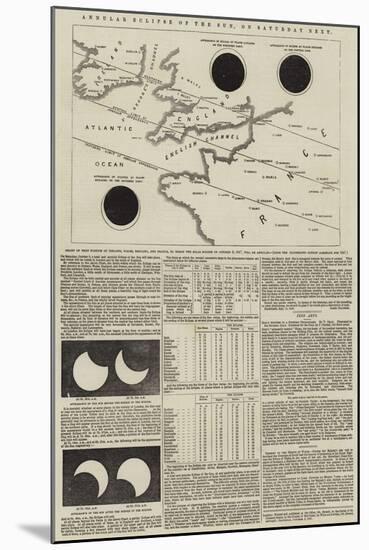 Annular Eclipse of the Sun, on Saturday Next-null-Mounted Giclee Print