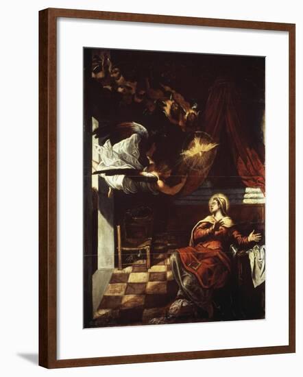 Annunciation, 1582-1587-Jacopo Robusti-Framed Giclee Print