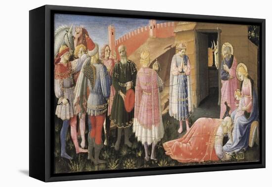 Annunciation Altarpiece-Fra Angelico-Framed Stretched Canvas