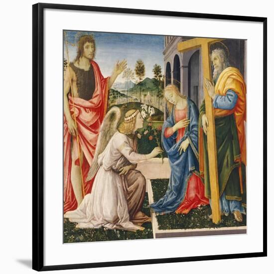 Annunciation and Saints-Filippino Lippi-Framed Giclee Print