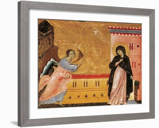 Annunciation, Detail from Antependium of St Peter Enthroned by Guido Da Siena-null-Framed Giclee Print