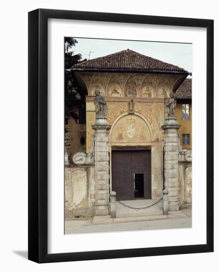 Annunciation, Flanking Entrance, and Prophets, in Lunettes of Shell-Bernardino De Rossi-Framed Giclee Print