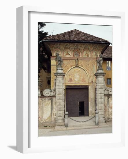 Annunciation, Flanking Entrance, and Prophets, in Lunettes of Shell-Bernardino De Rossi-Framed Giclee Print