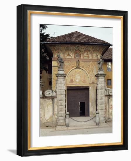 Annunciation, Flanking Entrance, and Prophets, in Lunettes of Shell-Bernardino De Rossi-Framed Giclee Print