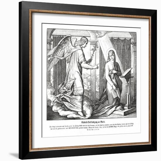 Annunciation, Gospel of Luke-Julius Schnorr von Carolsfeld-Framed Giclee Print