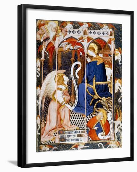 Annunciation, Miniature from Grand Hours of Rohan, 1430-1435, Manuscript, France, 15th Century-null-Framed Giclee Print