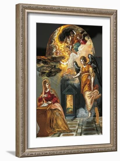 Annunciation, Portable Triptych Altar-El Greco-Framed Giclee Print