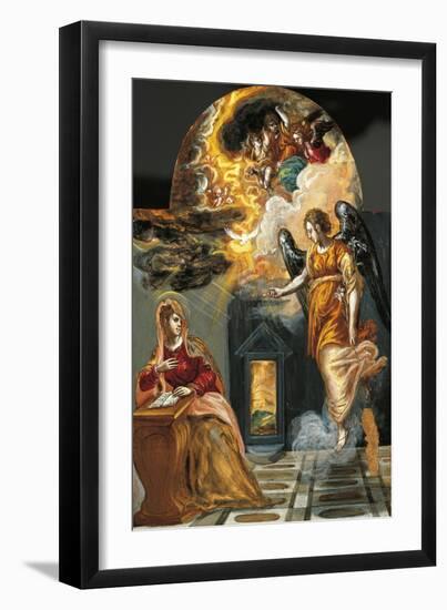 Annunciation, Portable Triptych Altar-El Greco-Framed Giclee Print