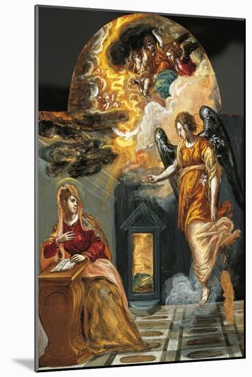 Annunciation, Portable Triptych Altar-El Greco-Mounted Giclee Print