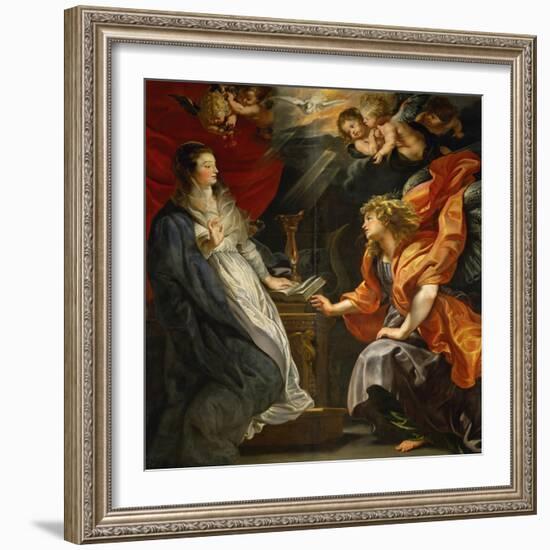 Annunciation to Saint Mary, 1609-Peter Paul Rubens-Framed Giclee Print