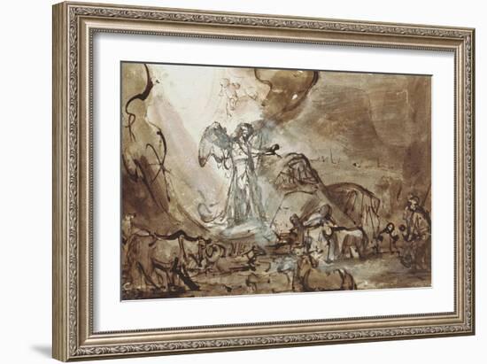 Annunciation to the Sheperds-Rembrandt van Rijn-Framed Giclee Print