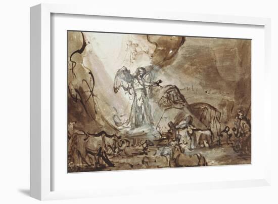 Annunciation to the Sheperds-Rembrandt van Rijn-Framed Giclee Print