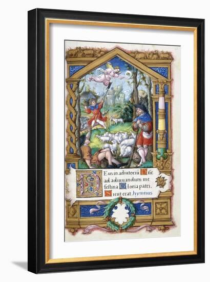 Annunciation to the Shepherds, from a Book of Hours Made for Francois I, C.1532-1540-null-Framed Giclee Print