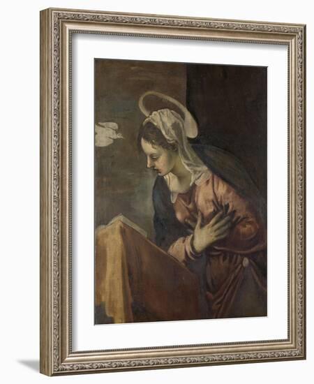 Annunciation to the Virgin-Jacopo Tintoretto-Framed Art Print