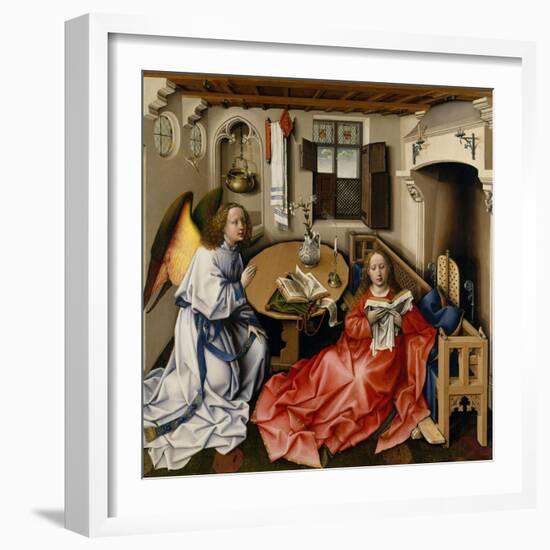 Annunciation Triptych (Merode Altarpiece), c.1427-32-Master of Flemalle-Framed Giclee Print