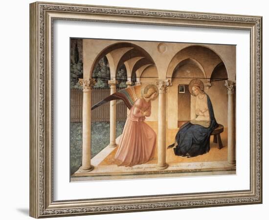 Annunciation with Gabriel Archangel-Beato Angelico-Framed Art Print