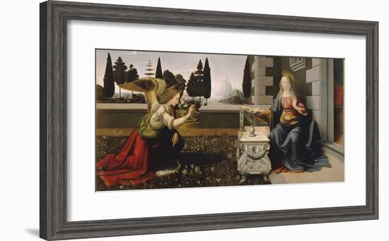 Annunciation-Leonardo Da Vinci-Framed Premium Giclee Print