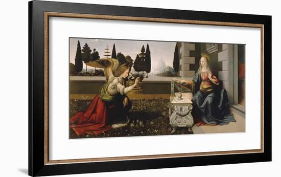 Annunciation-Leonardo Da Vinci-Framed Premium Giclee Print