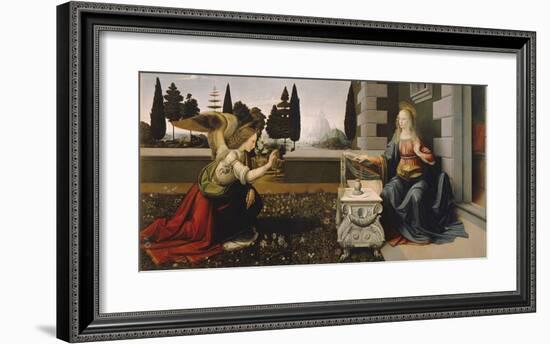 Annunciation-Leonardo Da Vinci-Framed Premium Giclee Print