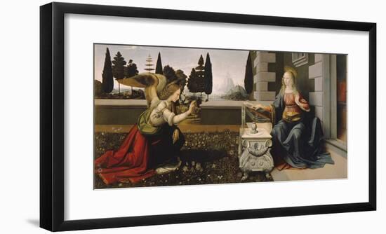 Annunciation-Leonardo Da Vinci-Framed Premium Giclee Print