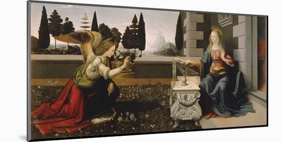 Annunciation-Leonardo Da Vinci-Mounted Premium Giclee Print