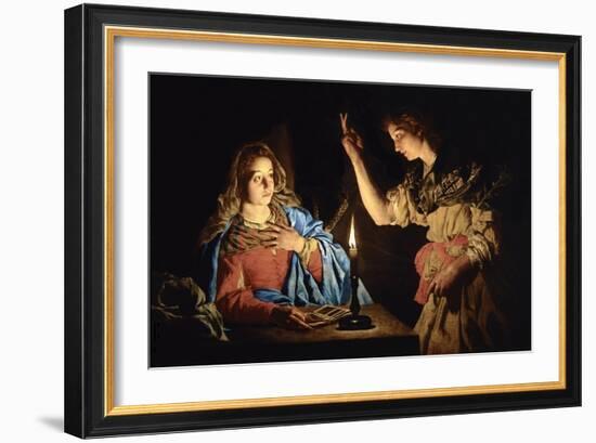 Annunciation-Matthias Stom-Framed Giclee Print