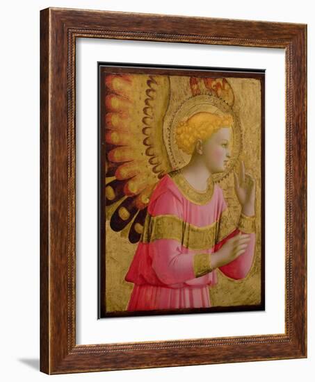 Annunciatory Angel, 1450-55 (Gold Leaf and Tempera on Wood Panel) (See also 139312)-Fra Angelico-Framed Giclee Print