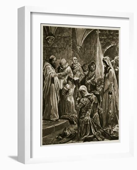 Anointing of Edward the Martyr at His Coronation by St. Dunstan at Kingston-On-Thames-Richard Caton Woodville-Framed Giclee Print