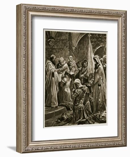 Anointing of Edward the Martyr at His Coronation by St. Dunstan at Kingston-On-Thames-Richard Caton Woodville-Framed Giclee Print